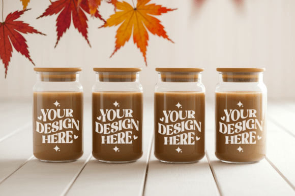 16 Oz Four Sipper Glass Can Mockup 8 Product Mockups