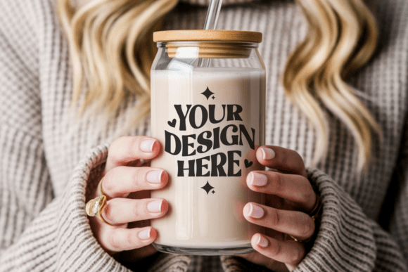 16 Oz Sipper Glass Can Mockup 19 Product Mockups