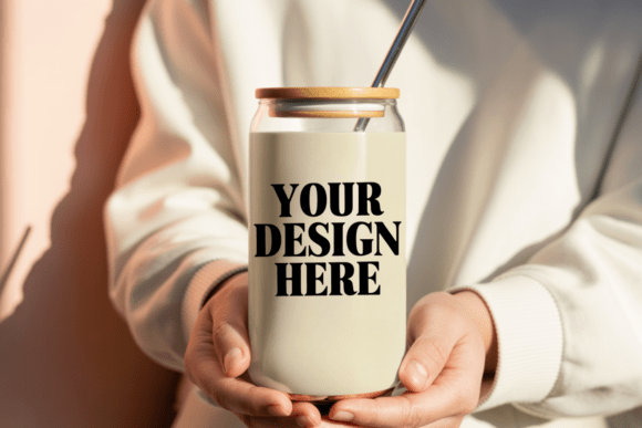 16oz Sipper Glass Can Mockup 3 — Product Mockups