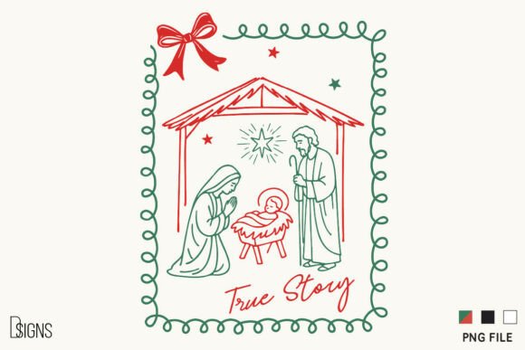 Christian Christmas Nativity True Story Illustrations