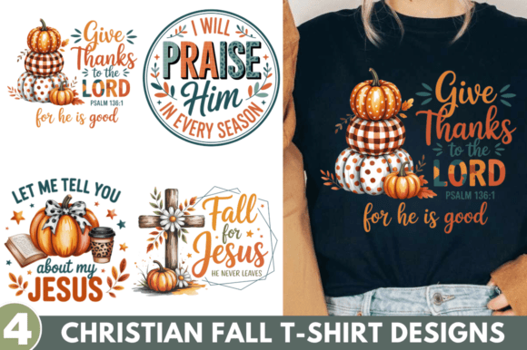 Christian Fall Sublimation Tshirt Design Illustrations