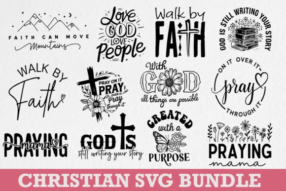 Christian SVG Bundle, God for Crafts