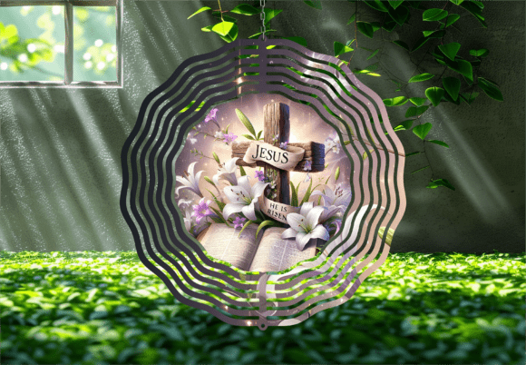 Easter Jesus He is Risen Wind Spinner Print Templates