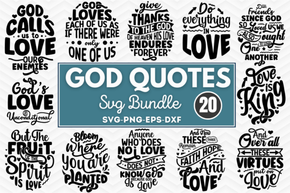God Quotes SVG Bundle for Crafts