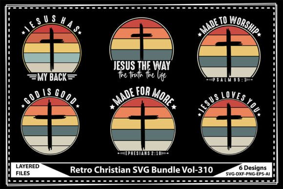 Retro Christian SVG Bundle Vol-310 for Crafts