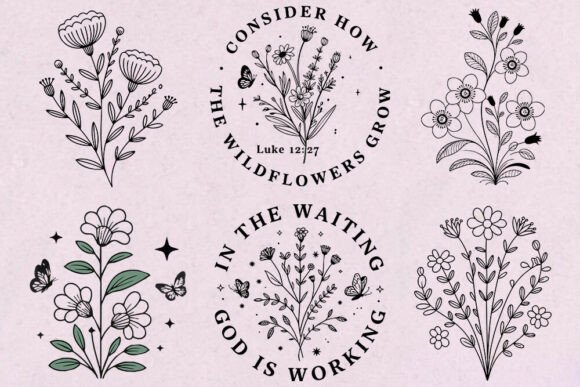 Wildflower Christian SVG Bundle for Crafts